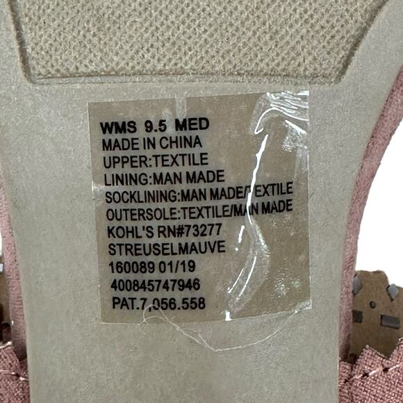 Lauren Conrad Sandals Womens‎ 9.5M Mauve Streusel Slingback Laser Cut Block Heel - Picture 7 of 7